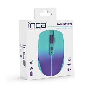 Inca Iwm-511rm Dual Mod Bluetooth+wireless Rechargeable Gradient Color Silent Mouse