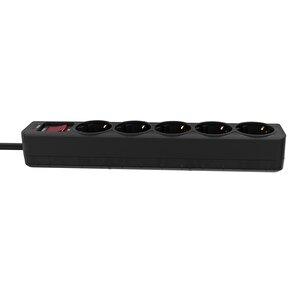 Incaipw-44sy3 5 Port Akım Korumalı Kırmızı Led Tuşlu Priz 3m - Siyah