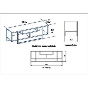 Decoroti̇ka Asal Tv Üni̇tesi̇ 120 Cm Beyaz Ud Si̇yah