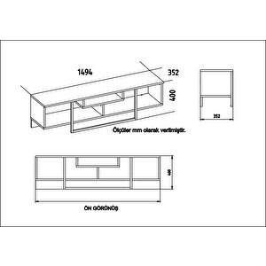 Decoroti̇ka Asal Tv Üni̇tesi̇ 150 Cm Ud Beyaz Si̇yah