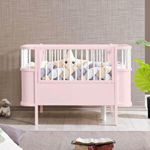Mdf Beşik, 90x130 Trend Büyüyen Beşik Pembe + 1 Adet  90x130 Comfort Yatak Pembe