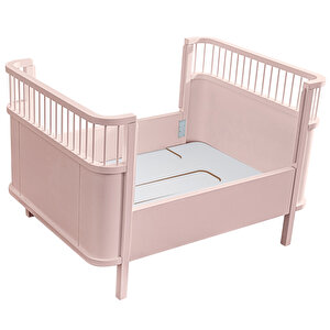 Mdf Beşik, 90x130 Trend Büyüyen Beşik Pembe + 1 Adet  90x130 Comfort Yatak
