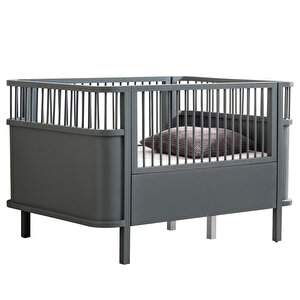 Mdf Beşik, 90x130 Trend Büyüyen Beşik Antrasit + 1 Adet  90x130 Comfort Yatak