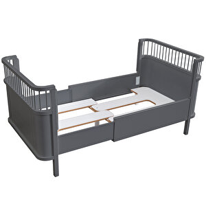 Mdf Beşik, 90x130 Trend Büyüyen Beşik Antrasit + 1 Adet  90x130 Comfort Yatak