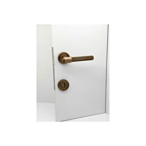 Punch Mat Antik Sarı Rozetli Oda Kapı Kolu 4 Takım Antik Sarı