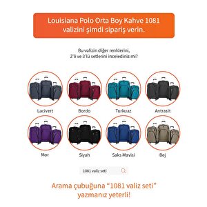 Orta Boy 4 Teker Kumaş Valiz Kahve 1081