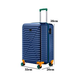 Kabin Boy %100 Polikarbon Valiz 4x2 Teker Lacivert 1088