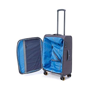 Pierre Cardin Ultra Light Hafif Lüx Kumaş Büyük Boy Valiz Antrasit 04pc6000