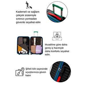 Kabin Boy %100 Polikarbon Valiz 4x2 Teker Siyah 1088