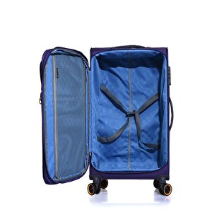 Pierre Cardin Ultra Light Hafif Lüx Kumaş Büyük Boy Valiz Mor 04pc6000