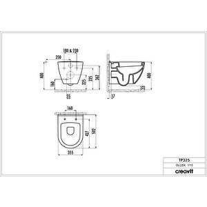 Creavit Gr5001 + Gömme Rezervuar - Tp325 Asma Klozet 5li Set Ulti̇ma Kapak