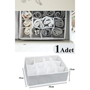 1 Adet 12 Bölmeli Çok Amaçlı Organizer Çekmece Düzenleyici Gri 1