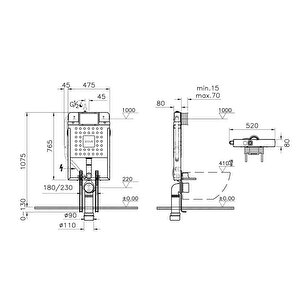 Vitra V8 Asma Klozetler Için Gömme Rezervuar 768-1851-01 Beyaz