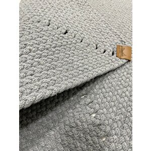 Petek Hasır Jut Açık Gri Örgü Halı & Kilim 50 x 80