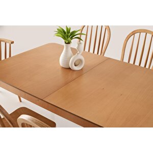 Zeta Kırlangıç Ağaç Açılır Yemek Masa Sandalye Takımı 90x140cm