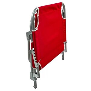 Katlanır Portatif Sandalye Şezlong - Kamp Sandalyesi Kırmızı  1285