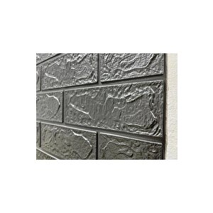 50x54 Cm 0,27 M²  Gri Silinebilir Kendinden Yapışkanlı Duvar Kağıdı Esnek Panel 3d Tuğla Desen