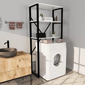 Çamaşır Makinesi Üstü Düzenleyici Raf Banyo Dolabı Rafı Makina Üstü Dolap Raf Beyaz