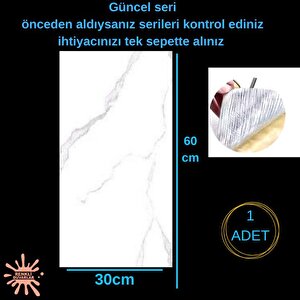 Bs1751 60x30cm Shiny Mermer Desenli  Yapışkanlı Karavan Prefabrik Banyo Duvar Kaplama Paneli