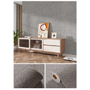 50x280cm Keten Kahvesi Yapışkanlı Isı Ve Ses Yalıtımını Destekler Boyanabilir Duvar Paneli Kağıdı