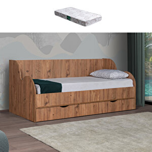 Okyanus Çekmeceli Yatak Ceviz + 1 Adet Comfort Yatak
