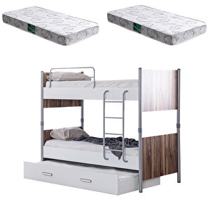 Poyraz New Genç Odası Yavru Yataklı Ranza + 2 Comfort Yatak