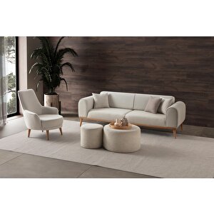 Rebul 3+1 Koltuk Takımı Krem Renk