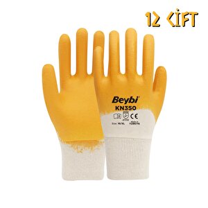Pamuk-nitril 3/4 Kaplama İş Eldiveni Kn350 No: 10 - 12 Çift