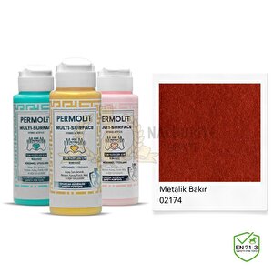Multi Surface Akrilik Hobi Boyası Metali̇k Bakır 120 Ml.