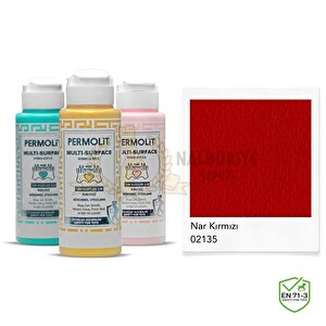 Multi Surface Akrilik Hobi Boyası Nar Kırmızı 120 Ml.