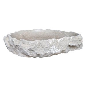 Seagrass Fosil Limestone Rustik El Yapımı Patlatma Çanak Lavabo Ntrstc16-l