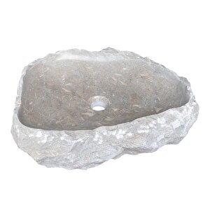 Seagrass Fosil Limestone Rustik El Yapımı Patlatma Çanak Lavabo Ntrstc16-m