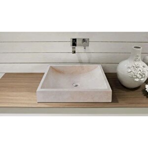 Cappuccino Cilalı Mermer Dikdörtgen Lavabo Cm-b-036-b