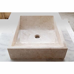 Cappuccino Cilalı Mermer Dikdörtgen Lavabo Cm-b-036-b