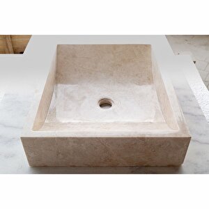 Cappuccino Cilalı Mermer Dikdörtgen Lavabo Cm-b-036-b