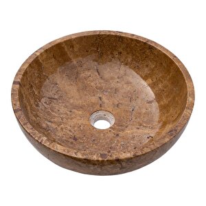Noce Traverten Cilalı Dolgulu Çanak Lavabo Egentr1674