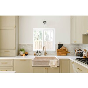 Toria Light Traverten Dolgulu Honlu Dikdörtgen Çiftlik Evi Tarzı Lavabo Ntrstc47
