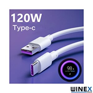 2in1 5a 120w Usba To Type-c Ve Lightning Hızlı Data Ve Şarj Kablosu 120cm Beyaz