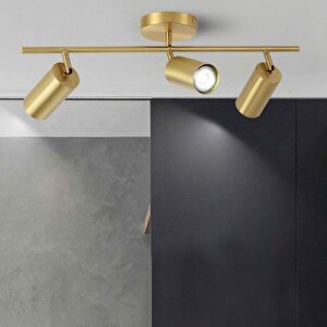 Metal Modern 3 Lü Eskitme Kaplama Mafsallı Led Spot Avize Beyaz Ampullü