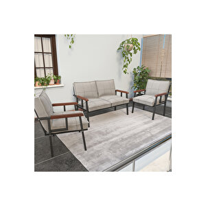 " Modern'' Cafe, Bahçe, Balkon Takımı  Metal Kanepe, Koltuk Takımı - 2 1 1