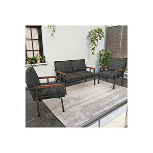 " Modern'' Cafe, Bahçe, Balkon Takımı  Metal Kanepe, Koltuk Takımı - 2 1 1
