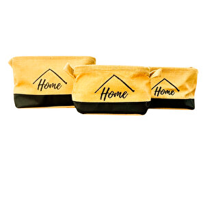 Home Jüt Hasır Ev Düzenleyici Mutfak Banyo Salon Sepeti Katlanır Sıvı Korumalı Üçlü Set