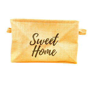 Bitki Tasarımı Sweet Home Jüt Hasır Ev Düzenleyici Mutfak Banyo Salon Sepeti Katlanır Sıvı Korumalı Büyük