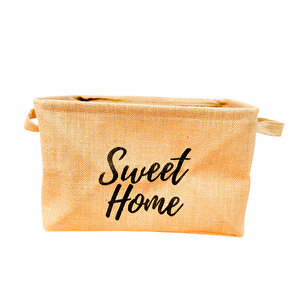 Bitki Tasarımı Sweet Home Jüt Hasır Ev Düzenleyici Mutfak Banyo Salon Sepeti Katlanır Sıvı Korumalı Büyük