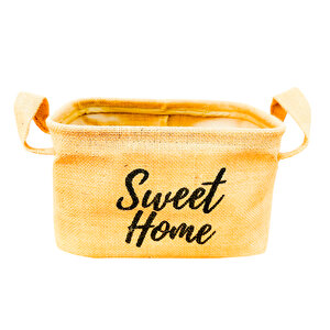 Bitki Tasarımı Sweet Home Jüt Hasır Ev Düzenleyici Mutfak Banyo Salon Sepeti Katlanır Sıvı Korumalı Büyük