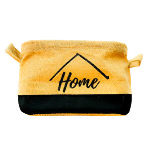 Sweety Home Jüt Hasır Ev Düzenleyici Mutfak Banyo Salon Sepeti Katlanır Sıvı Korumalı Küçük