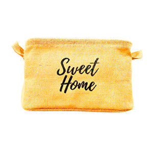 Bitki Tasarımı Sweet Home Jüt Hasır Ev Düzenleyici Mutfak Banyo Salon Sepeti Katlanır Sıvı Korumalı Orta
