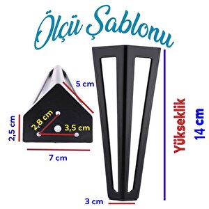 Ovit Açık Koltuk Baza Puf Sehpa Kanepe Tv Ünite Masa Mobilya Ayağı Ayakları Metal Ayak 14 Cm Siyah