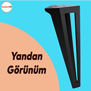 Ovit Açık Koltuk Baza Puf Sehpa Kanepe Tv Ünite Masa Mobilya Ayağı Ayakları Metal Ayak 14 Cm Siyah