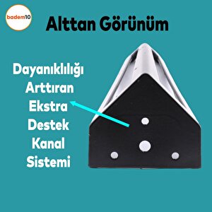 Ovit Açık Koltuk Baza Puf Sehpa Kanepe Tv Ünite Masa Mobilya Ayağı Ayakları Metal Ayak 14 Cm Siyah